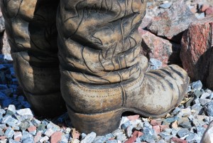 Worn boots